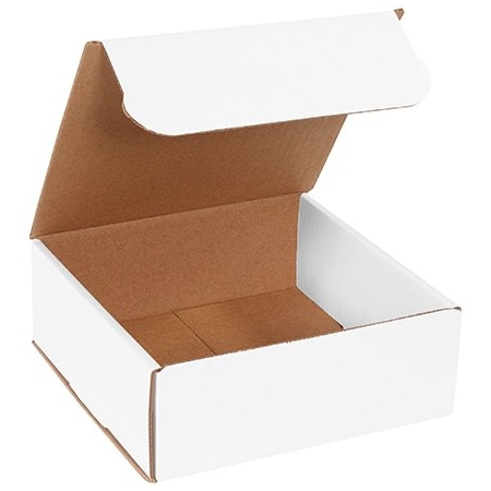 Box Packaging Corrugated Mailers, 8L x 8W x 3H, White, PK50 M883